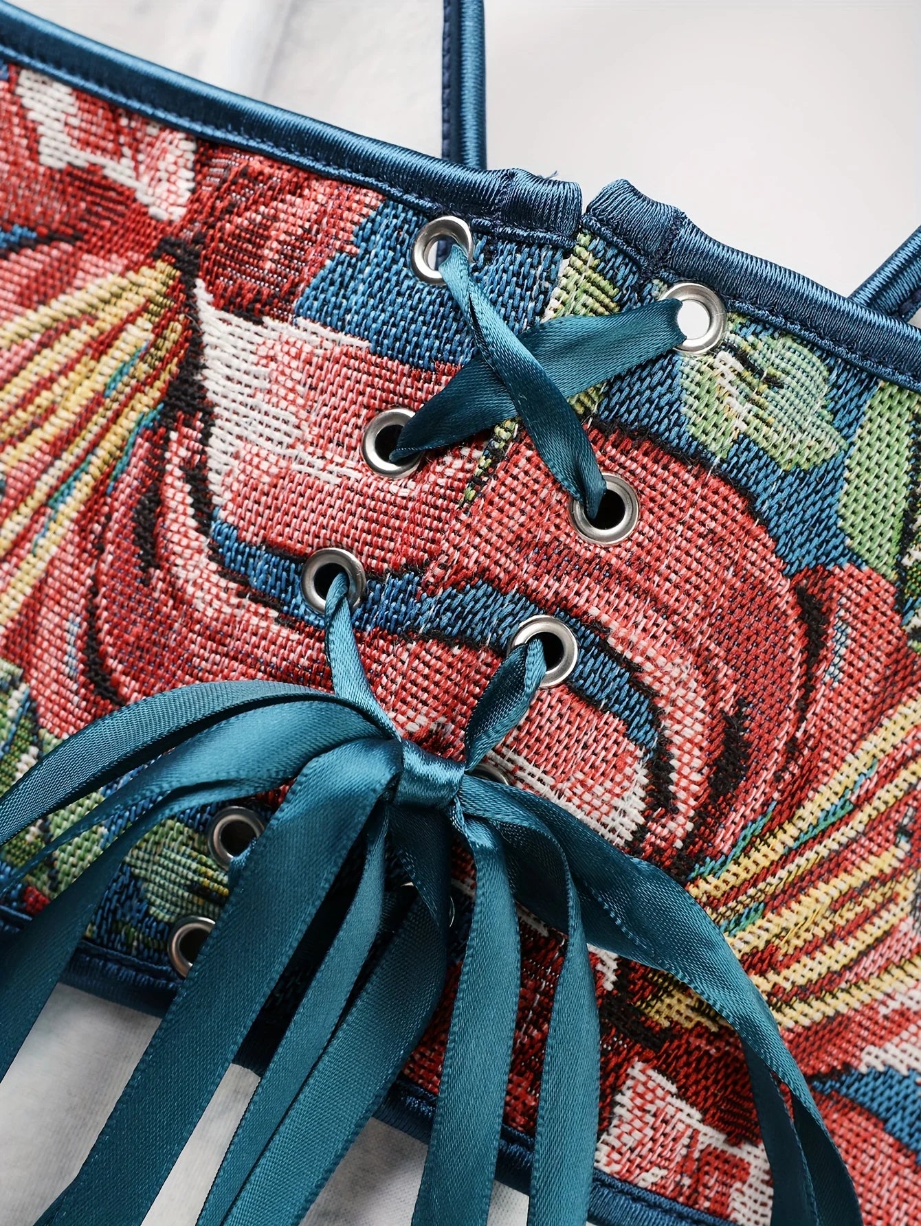 Retro Multicolor Halter Corset For Women