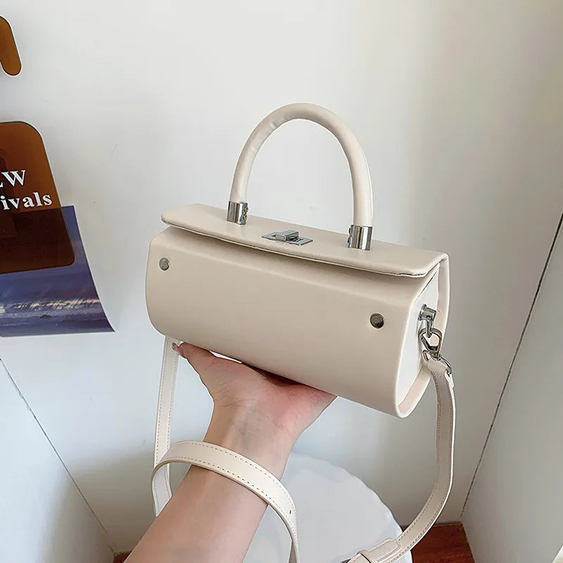 Elegant Womens Shoulder Crossbody With Pillow Accent Pu Leather Luxury Handbag