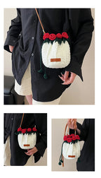 String Bucket Bag For Women Lightweight Crossbody Versatile Hollowout Design