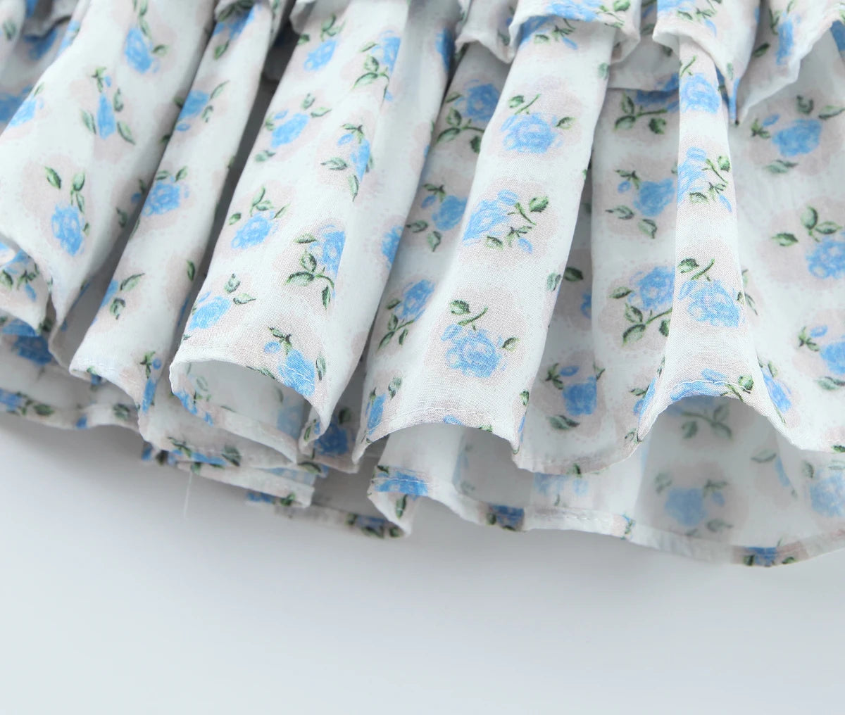 Flower Print Corset Ruched Elastic Body Sling Mini Square Collar Ruffles Hem Dress