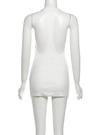 Backless Halter Dress With Letter Print Clubwear