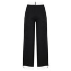 Diamond Buckle Knit Top With Elastic Fit Long Sleeve Pullover Round Neck For Women