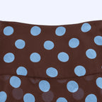 Blue Polka Dot Two Piece Set With Halter Top And Midi Skirt