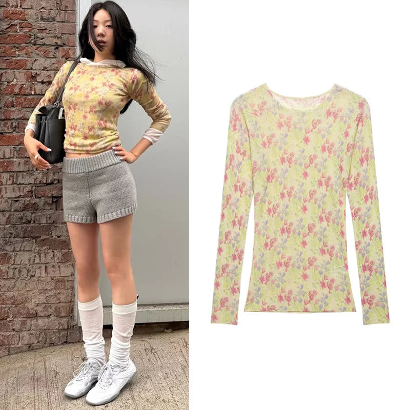 Floral Knit Top With Fresh Spring Vibe
