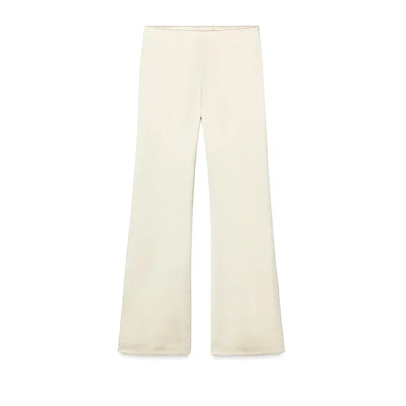 Chic Two Piece Set With Backless Tube Top And Wide Leg Pants