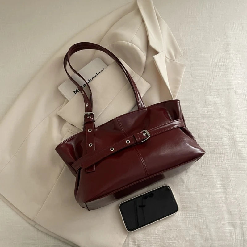 Vintage Inspired Minimalist Tote Bag With Top Handle Large Capacity