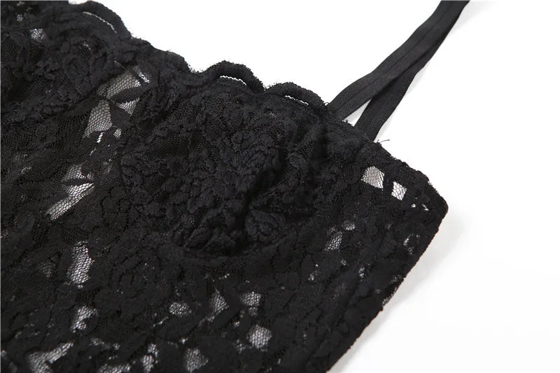Sexy Lace Black Maxi Dress Nightclub Bodycon Silhouette