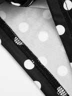 Polka Dot Playsuit With Tassel Details Sleeveless Low-Neck