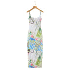 Sunlit Printed Strap Dress With Slim Fit Silhouette