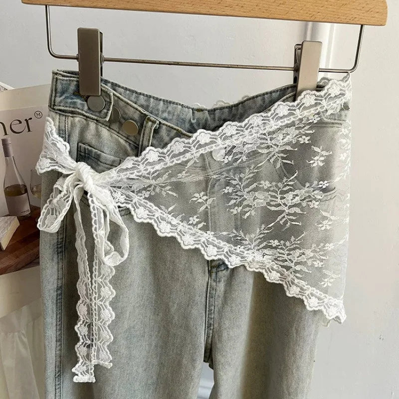 Lace Layered Gauze Skirt With Wrap Style Spicy Girl Streetwear Look For Bold Everyday Chic