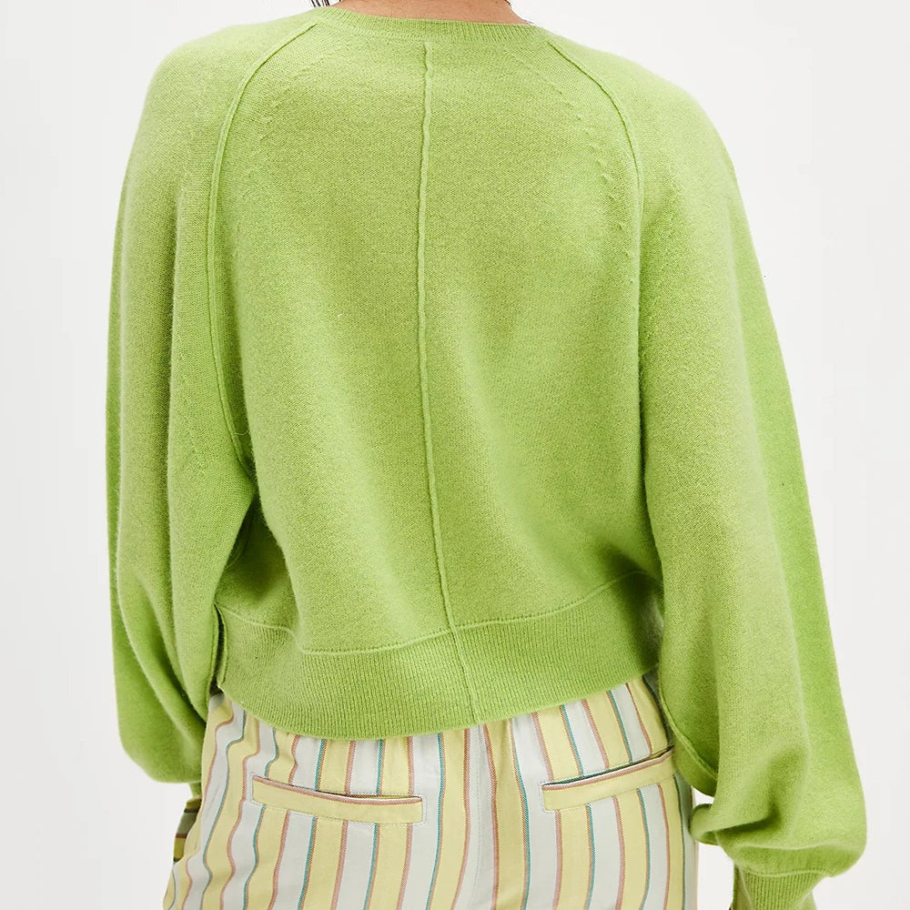 Vintage Long Sleeve O-neck Pullover Sweaters Preppy Solid Button Loose Fits Knitwear