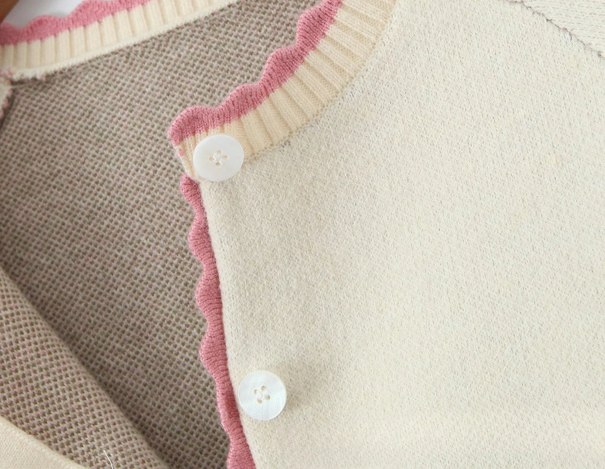 Women Sweater Cardigan Lovely Short Embroidered Sweaters O Neck Knitted Jumpers
