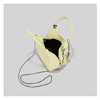 Romantic Litchi Grain Mini Shoulder Bag With Heart Pendant And Delicate Chain Strap