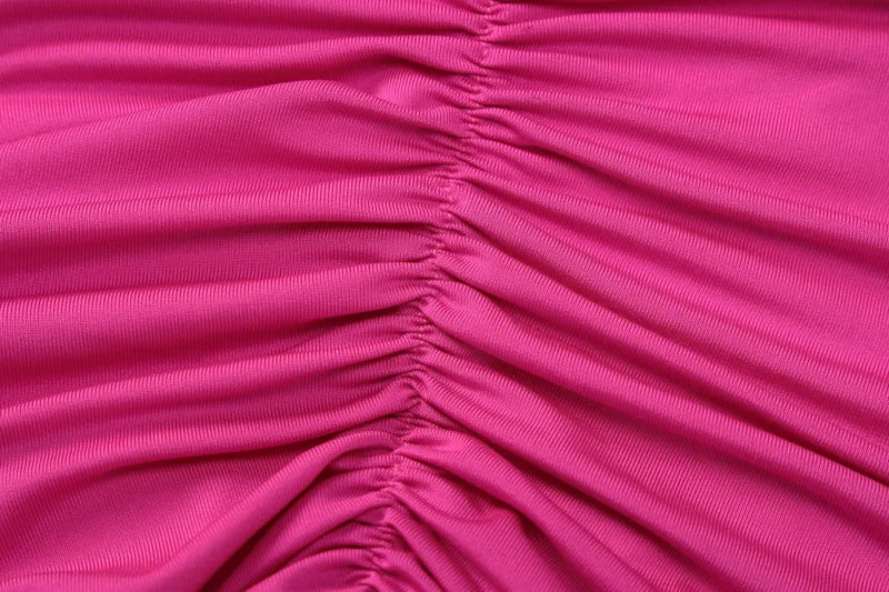 One Shoulder Backless Ruched Slim Long Dress