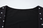 Dot Print Square Neck Mesh Tee