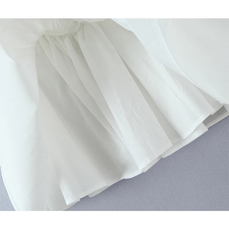 Backless Halter Embroidered White Dress For Women Elegant A Line Mini Dress