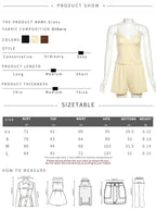 Sexy Bow 2-Piece Set Women Low Chest Backless Camisole+Shorts