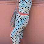 Retro Polka Dot Asymmetrical Midi Skirt With High Waist Flowy A-Line