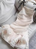Chic Bow Puff Evening Dress Spaghetti Straps Elegant Party Mini