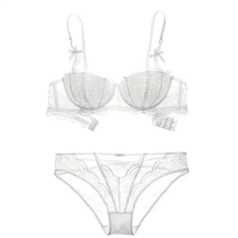 French Lace Half Cup Push Up Bra Ultra Thin Comfort With Minimalist Edge For Women