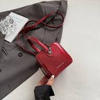Mini Box PU Leather Crossbody Bag With Short Handle Phone Friendly Compact