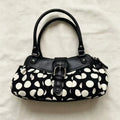 Retro Polka Dot Underarm Bag For Women With Belt Buckle Patchwork Rivet Design Everyday Vintage Charm