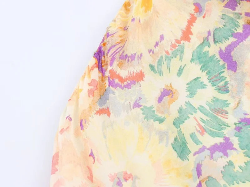 Sunlit Floral Halter Neck Maxi Dress