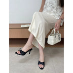 Silk Polka Dot Butterfly Knot Heels