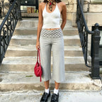 Striped Wide-Leg Palazzo Pants With Elastic Waist