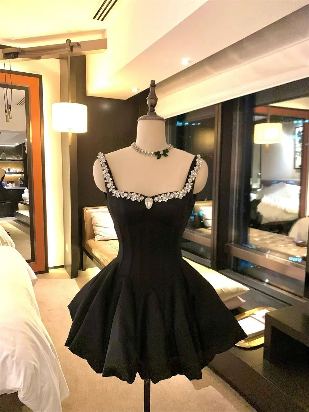 Mini Gothic Off Shoulder Dress In French Vintage Style Retro