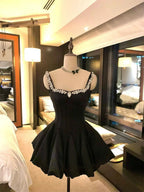 Mini Gothic Off Shoulder Dress In French Vintage Style Retro