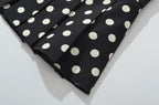 Black Polka Dot Pleated Mini With Shorts Lining Low Waist Skater Style Button Details