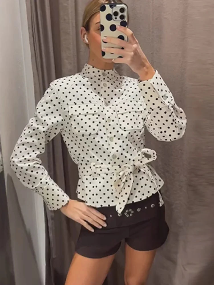 Capri Set With Lace Up Stand Collar Jacket And High Waist Pencil Pants Two Piece Outfit
