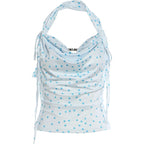 Polka Dot Halter Tank Top Backless Camisole