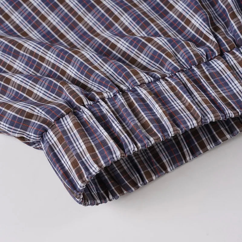 Plaid Streetwear Set With Cropped Shirt And Mini Skirt