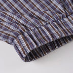Plaid Streetwear Set With Cropped Shirt And Mini Skirt
