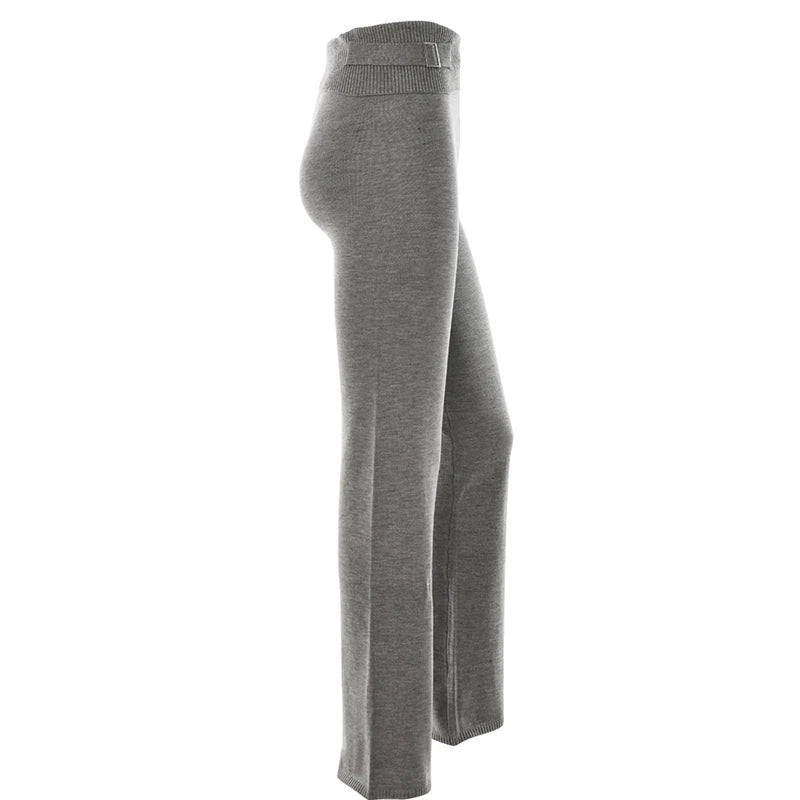 Ribbed Knit Two Piece Tracksuit Set With Hooded Crop Top And Elastic Zippered Pants