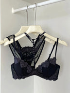 French Embroidered Romance Push Up Bra Set With Steel Ring Delicate Lace And Seductive Coverage