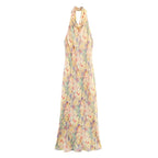 Sunlit Floral Halter Neck Maxi Dress