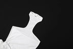 Hollow Backless Patchwork Elegant Evening Dress For Women Turtleneck Sleeveless Ankle Length Ruched Detailing