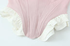 Fashion Bow Chic Fish Bone Tube Sexy Slim Backless Corset Y2K Strapless Cropped Top