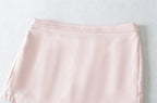 Hot Girl Spicy Two-Piece  Retro Polka Dot Necktie Top Satin High Waist Short Skirt Set