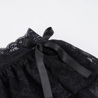 Lace A-Line Mini Skirt With Built-In Shorts Sleek Low-Waisted
