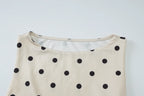 Polka Dot O Neck Crop Tank For Women
