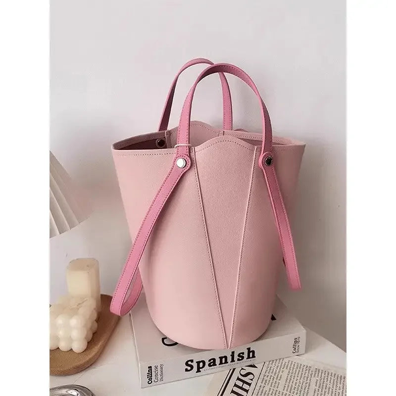 Pink Bucket Bag Crossbody With Generous Interior
