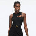 Hollow Out Corset Tank Top For Women Slim Fit Summer Crop Tee