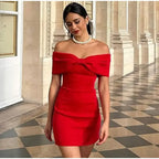 Bow Strapless Mini Backless Bodycon Dress