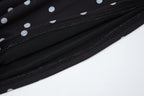 Dot Print Square Neck Mesh Tee