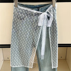 Lace Layered Gauze Skirt With Wrap Style Spicy Girl Streetwear Look For Bold Everyday Chic