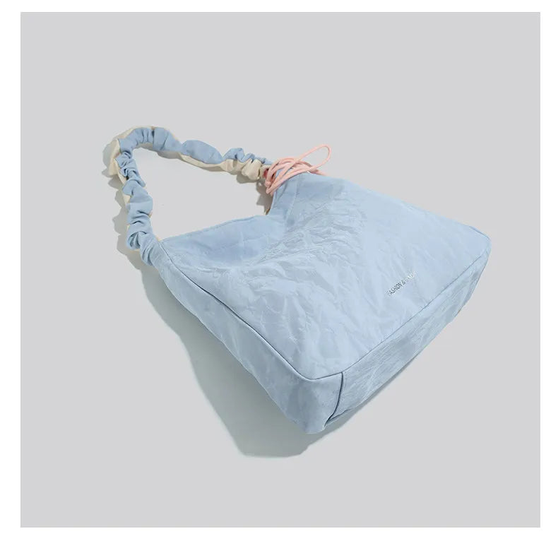 Pastel Ruched Strap Shoulder Bag